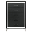 Pemberly Row Vintage Inspired 5-Drawer Bedroom Chest in Black