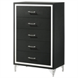 Pemberly Row Vintage Inspired 5-Drawer Bedroom Chest in Black