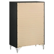 Pemberly Row Vintage Inspired 5-Drawer Bedroom Chest in Black