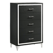 Pemberly Row Vintage Inspired 5-Drawer Bedroom Chest in Black