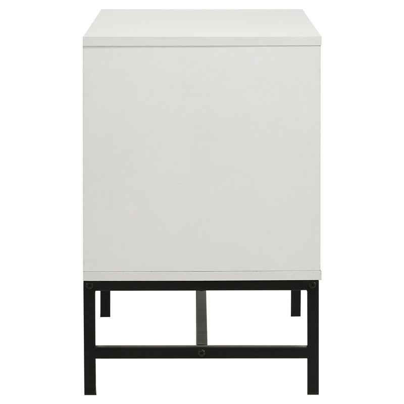 Pemberly Row Modern 2-Drawer Nightstand Bedside Table in White