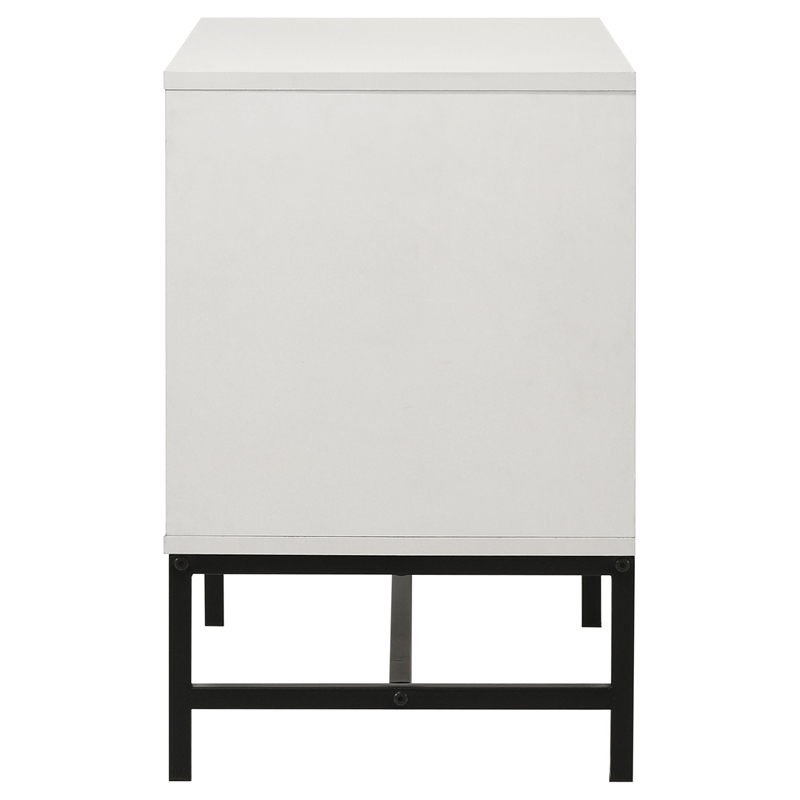 Pemberly Row Modern 2-Drawer Nightstand Bedside Table in White