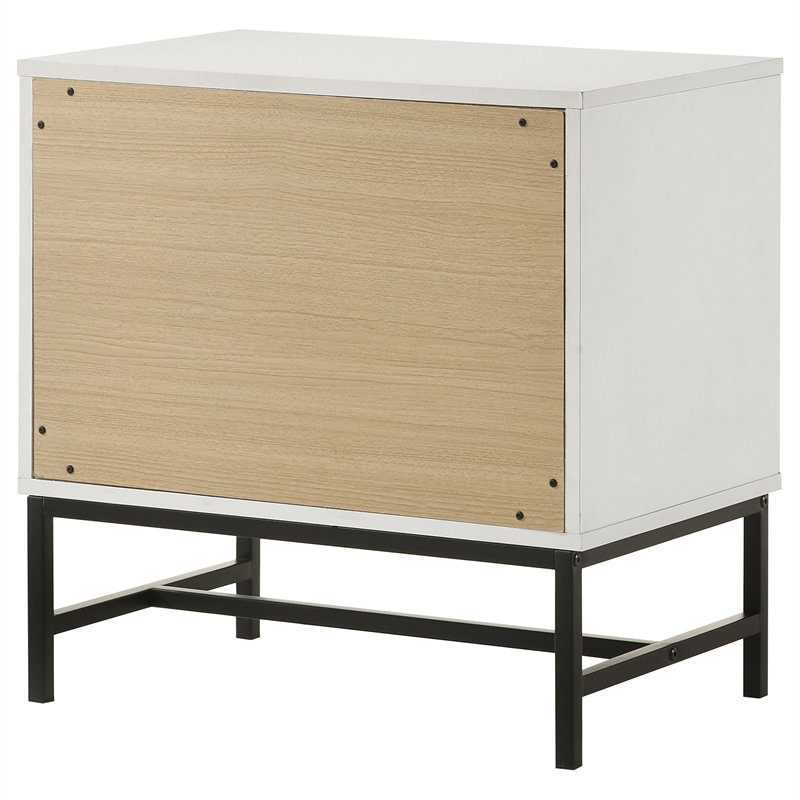 Pemberly Row Modern 2-Drawer Nightstand Bedside Table in White