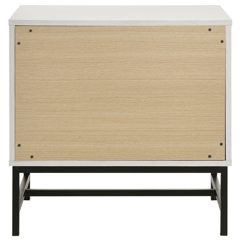 Pemberly Row Modern 2-Drawer Nightstand Bedside Table in White