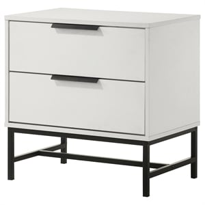 Pemberly Row Modern 2-Drawer Nightstand Bedside Table in White
