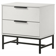 Pemberly Row Modern 2-Drawer Nightstand Bedside Table in White