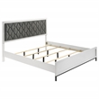 Pemberly Row Eastern King Hexagon Upholstered Panel Bed in White