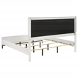 Pemberly Row Eastern King Hexagon Upholstered Panel Bed in White