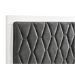 Pemberly Row Eastern King Hexagon Upholstered Panel Bed in White