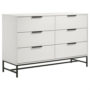 Pemberly Row Modern 6-Drawer Bedroom Storage Dresser in White