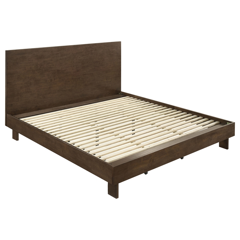 Pemberly Row 5-Piece Eastern King Platform Bedroom Set in Warm Brown