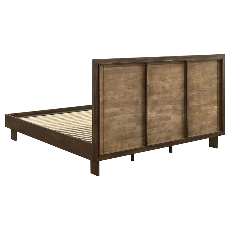Pemberly Row 5-Piece Eastern King Platform Bedroom Set in Warm Brown