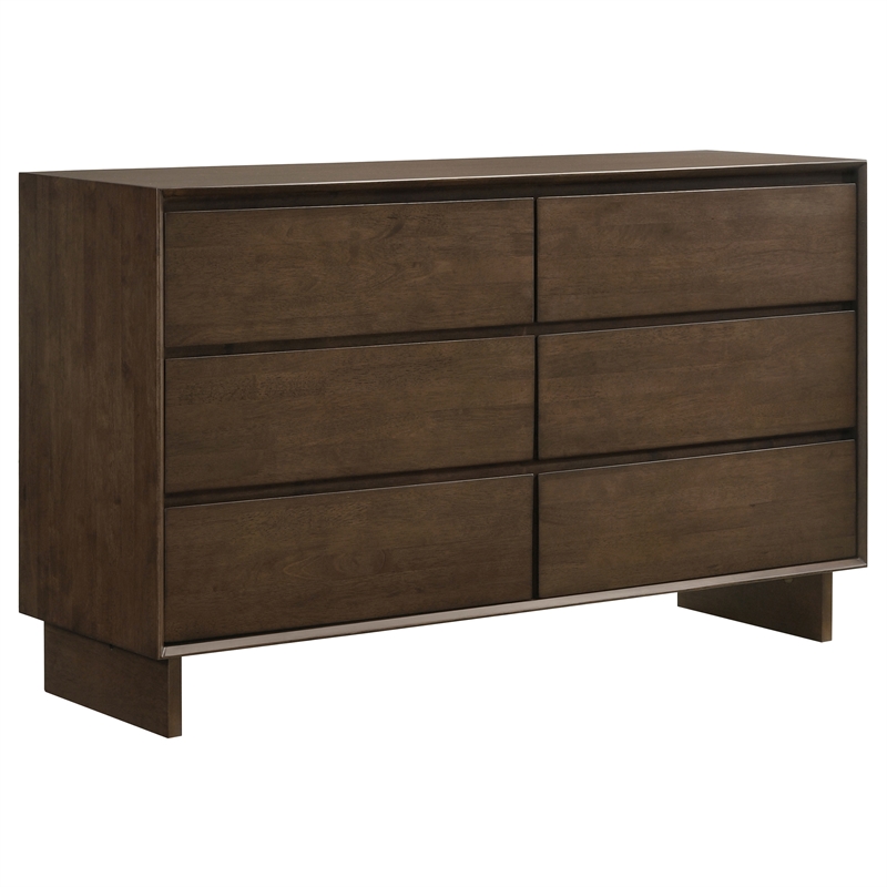 Pemberly Row 5-Piece Eastern King Platform Bedroom Set in Warm Brown