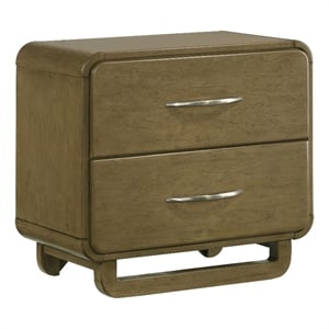 Pemberly Row Modern 2-Drawer Nightstand Bedside Table in Nutmeg