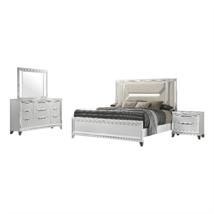 Pemberly Row 4-Piece Eastern King Italian Bedroom Set in White