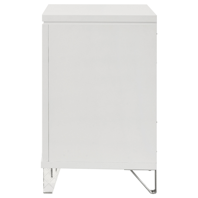 Pemberly Row Italian 2-Drawer Nightstand Bedside Table in White