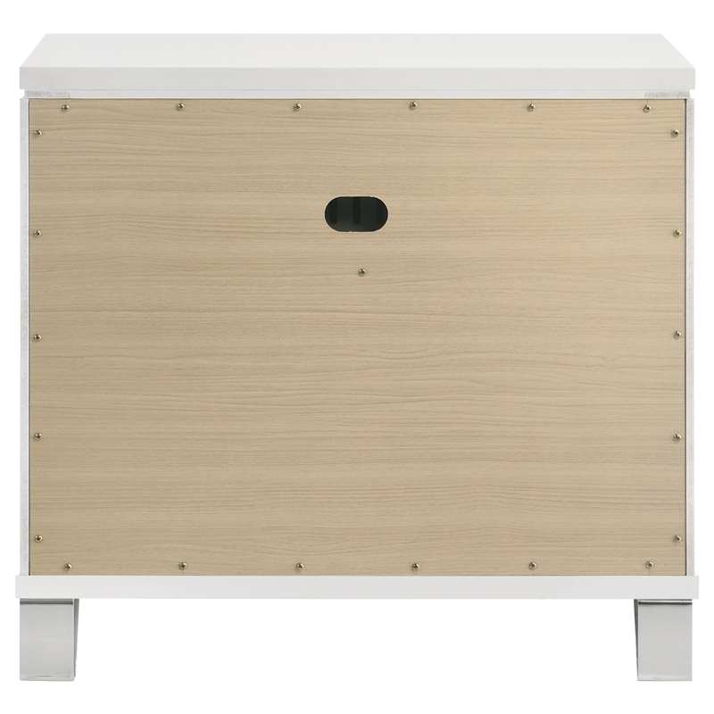 Pemberly Row Italian 2-Drawer Nightstand Bedside Table in White
