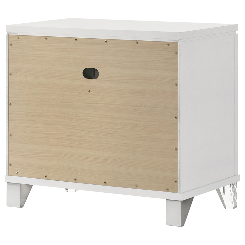 Pemberly Row Italian 2-Drawer Nightstand Bedside Table in White