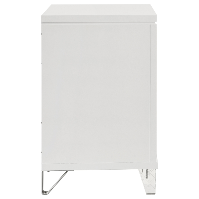 Pemberly Row Italian 2-Drawer Nightstand Bedside Table in White