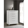 Pemberly Row Modern Italian 5-Drawer Chest of Drawers in White
