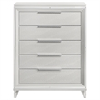 Pemberly Row Modern Italian 5-Drawer Chest of Drawers in White