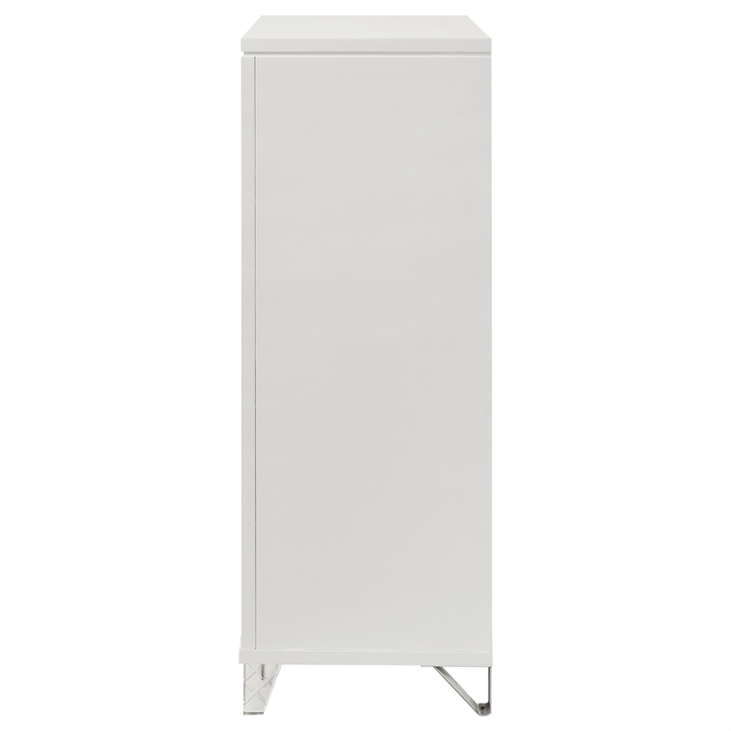 Pemberly Row Modern Italian 5-Drawer Chest of Drawers in White