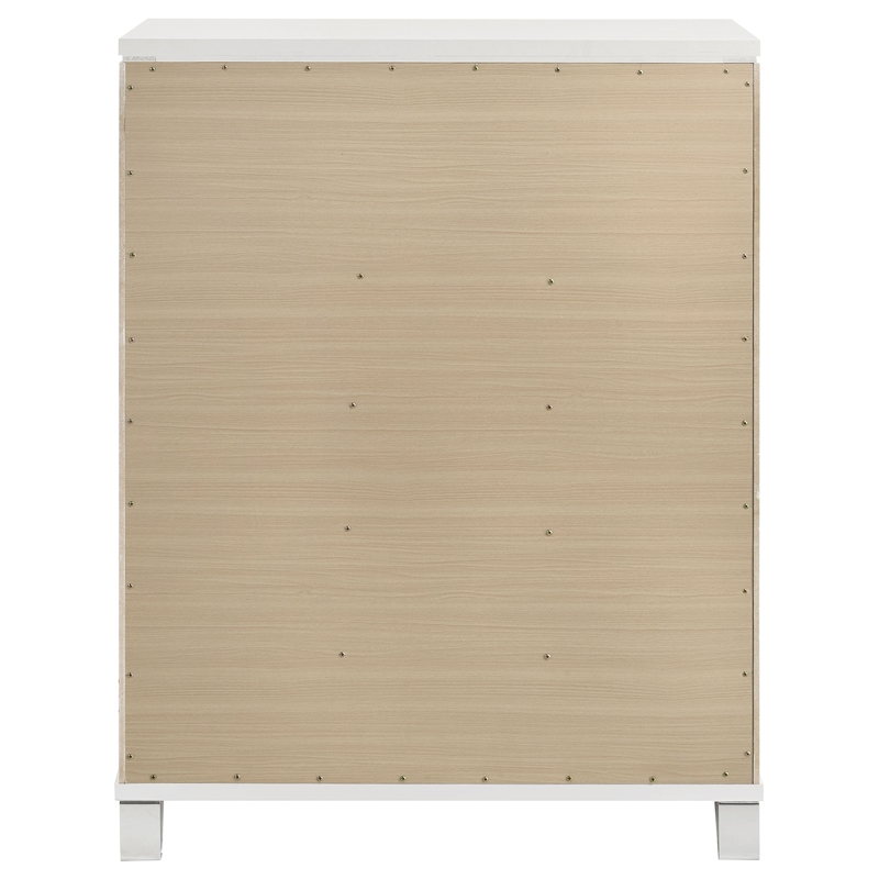 Pemberly Row Modern Italian 5-Drawer Chest of Drawers in White