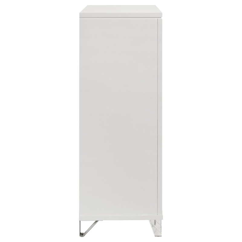 Pemberly Row Modern Italian 5-Drawer Chest of Drawers in White