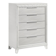 Pemberly Row Modern Italian 5-Drawer Chest of Drawers in White