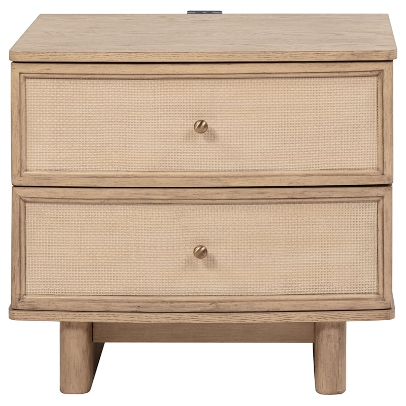 Pemberly Row 4-Piece California King Coastal Bedroom Set in Beige Oak