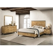 Pemberly Row 4-Piece Eastern King Mid-Century Bedroom Set in Natural Pine