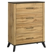 Pemberly Row 5-Piece Twin Mid-Century Bedroom Set in Natural Pine