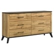 Pemberly Row 5-Piece Twin Mid-Century Bedroom Set in Natural Pine