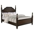 Pemberly Row 63 Inch Four Poster Eastern King Bed in Dark Oak
