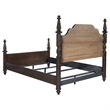 Pemberly Row 5-Piece Four Poster Eastern King Bedroom Set in Dark Oak