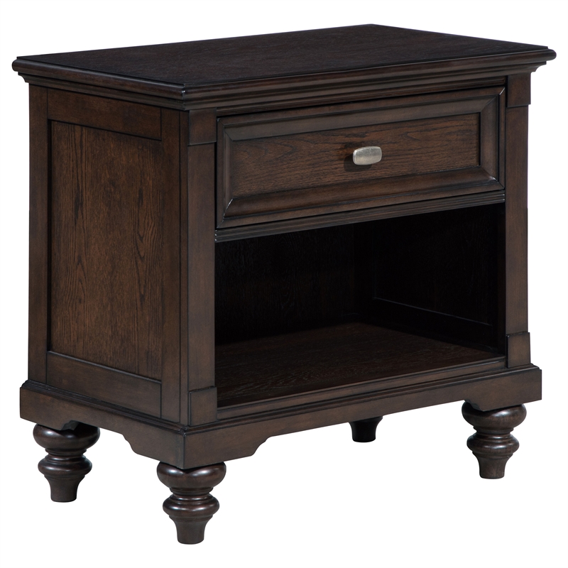 Pemberly Row 5-Piece Four Poster California King Bedroom Set in Dark Oak