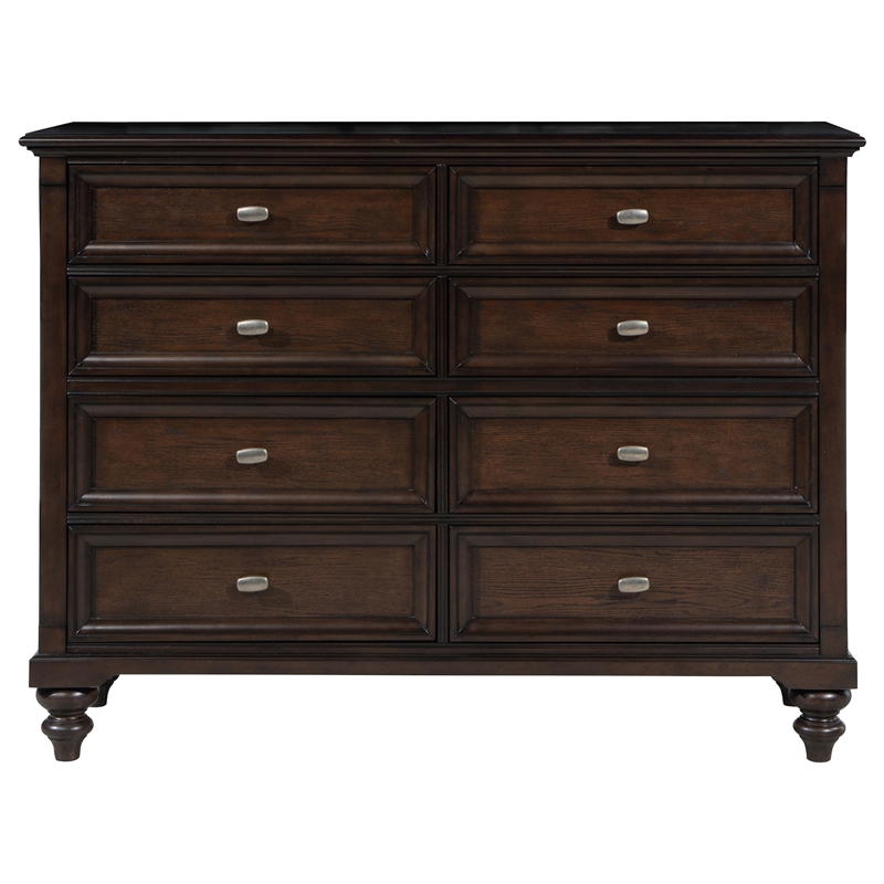 Pemberly Row 4-Piece Four Poster Eastern King Bedroom Set in Dark Oak