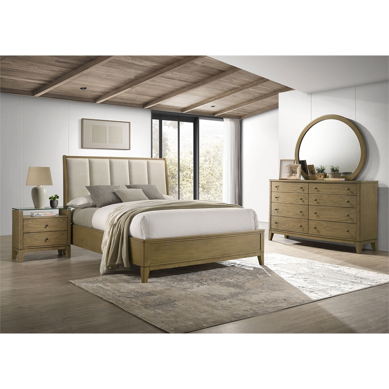 Pemberly Row 4-Piece California King Bedroom Set in Natural Pine