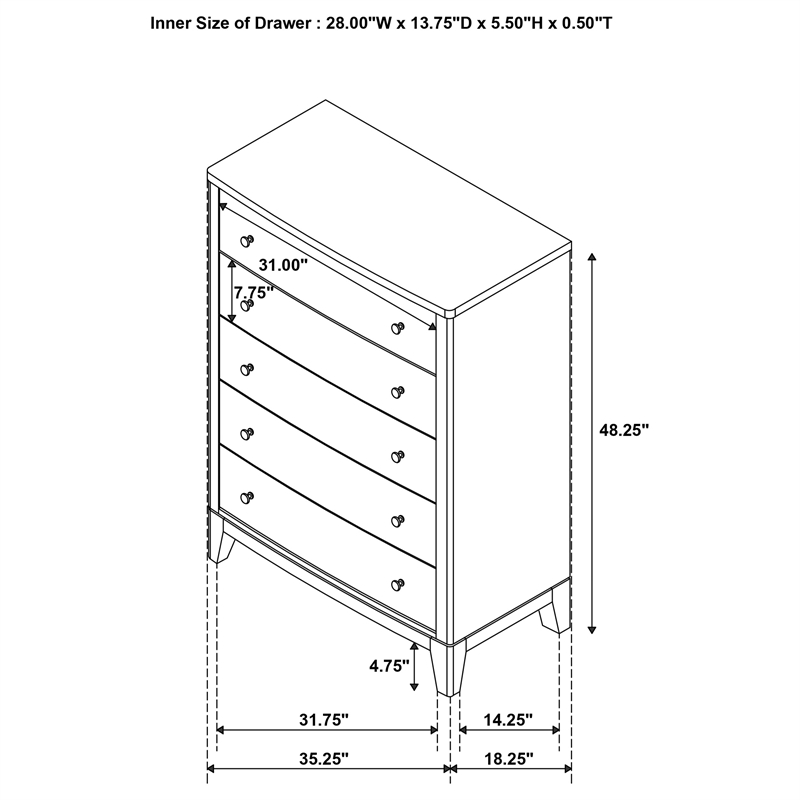Pemberly Row 5-Piece California King Bedroom Set in Natural Pine