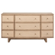 Pemberly Row 4-Piece Queen Coastal Platform Bedroom Set in Beige Oak