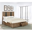 Pemberly Row California King Storage Bed with 2 Drawers in Ash Brown