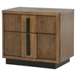Pemberly Row 2-Drawer Fluted Nightstand Bedside Table in Ash Brown