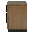 Pemberly Row 2-Drawer Fluted Nightstand Bedside Table in Ash Brown