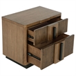 Pemberly Row 2-Drawer Fluted Nightstand Bedside Table in Ash Brown