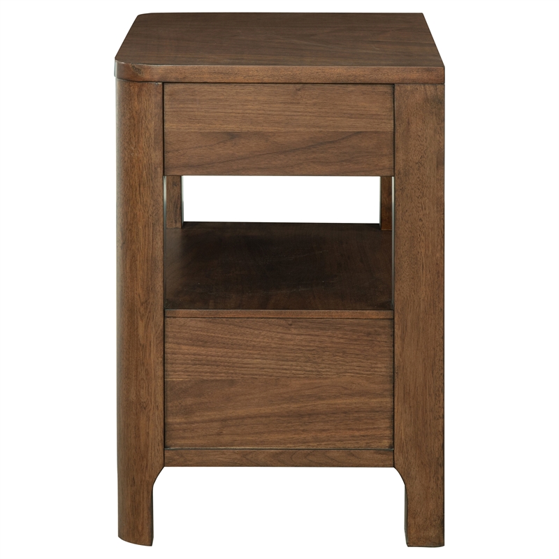 Pemberly Row Transitional 2-Drawer Nightstand Bedside Table in Walnut