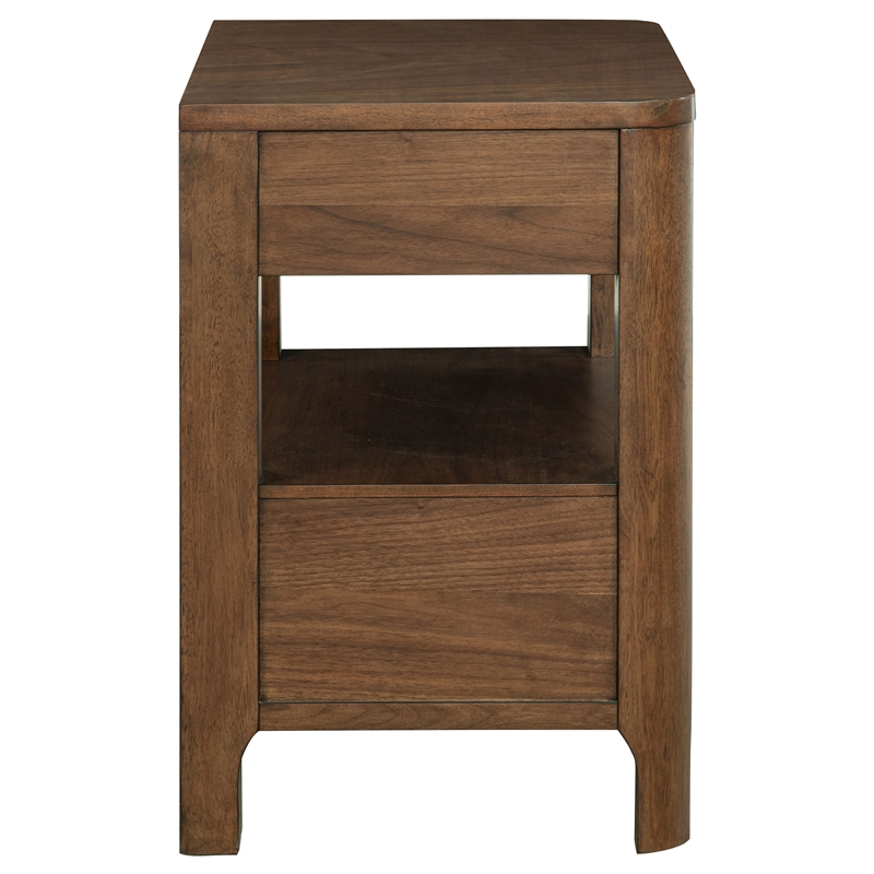 Pemberly Row Transitional 2-Drawer Nightstand Bedside Table in Walnut