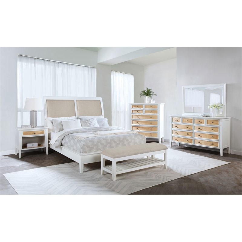 Pemberly Row 5-Piece Eastern King Coastal Bedroom Set in White