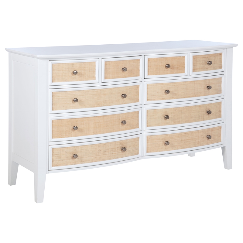 Pemberly Row 4-Piece Queen Coastal Platform Bedroom Set in White