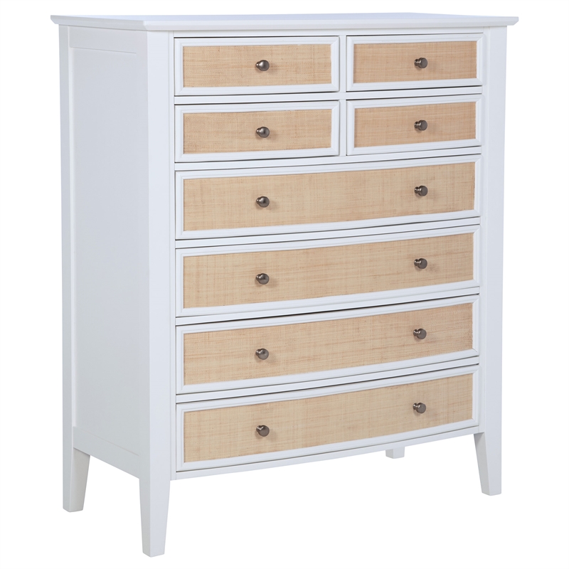 Pemberly Row 5-Piece Queen Coastal Platform Bedroom Set in White
