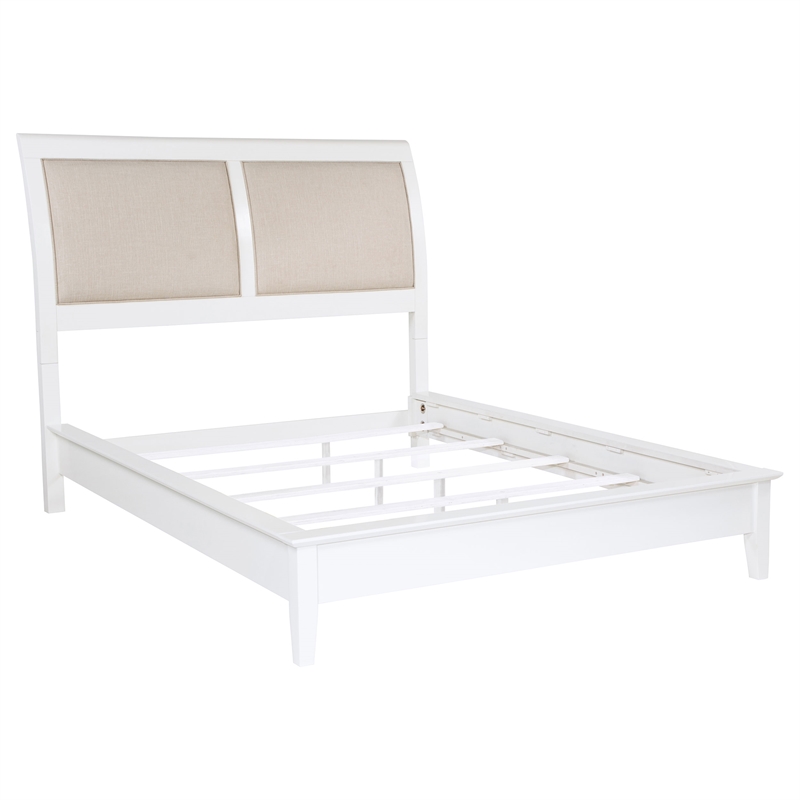Pemberly Row 5-Piece Queen Coastal Platform Bedroom Set in White
